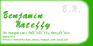 benjamin mateffy business card